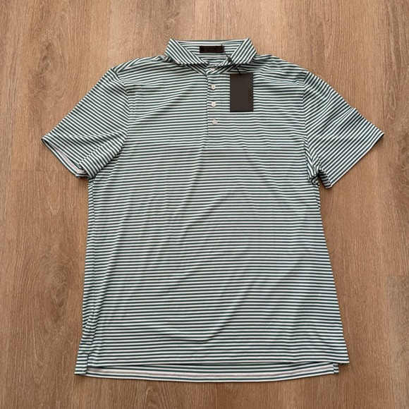 Polo Golf Other - G/Fore Mens‎ Turquoise Stripe Golf Polo Performance Shirt Sz XL Stretch NWT $120